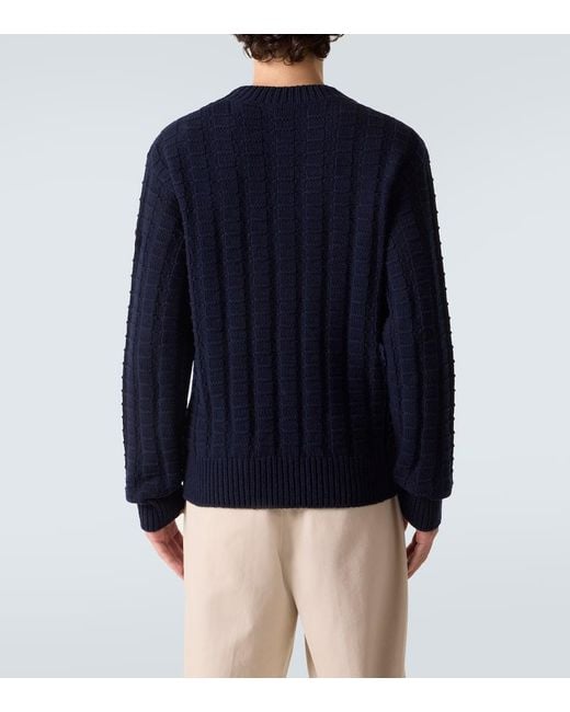 Moncler Blue Wool And Cashmere Sweater for men