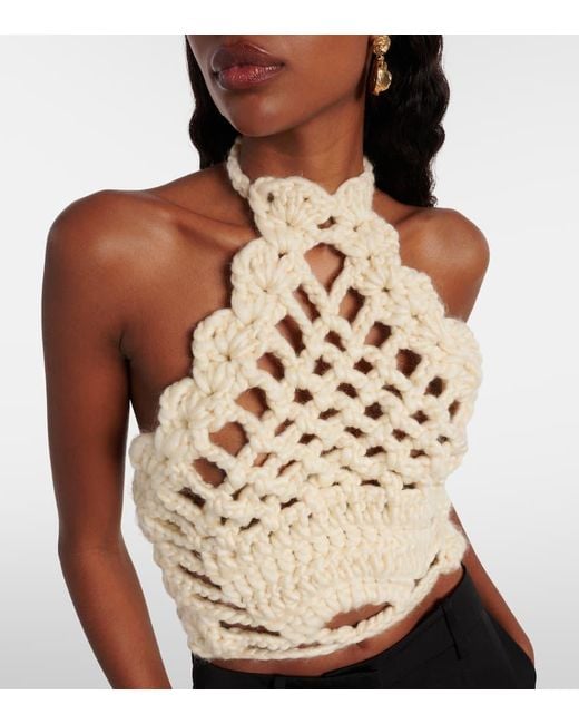 Top De Croche Con Cuello Halter Magda Butrym de color Natural