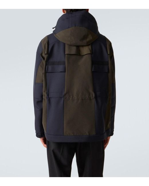 Sacai Black Colorblocked Technical Jacket for men