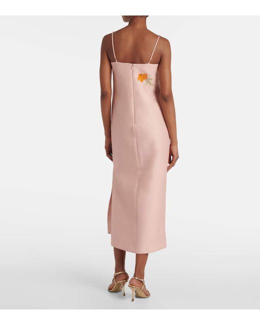 ALÉMAIS Pink Hazel Printed Linen-Blend Maxi Dress