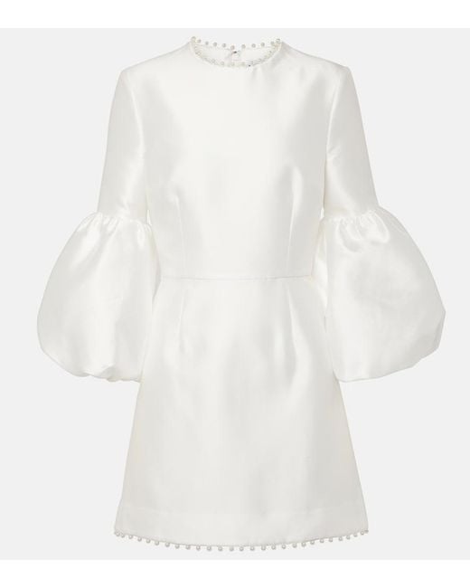 Rebecca Vallance White Bridal Cristine Faux Pearl-Trimmed Minidress