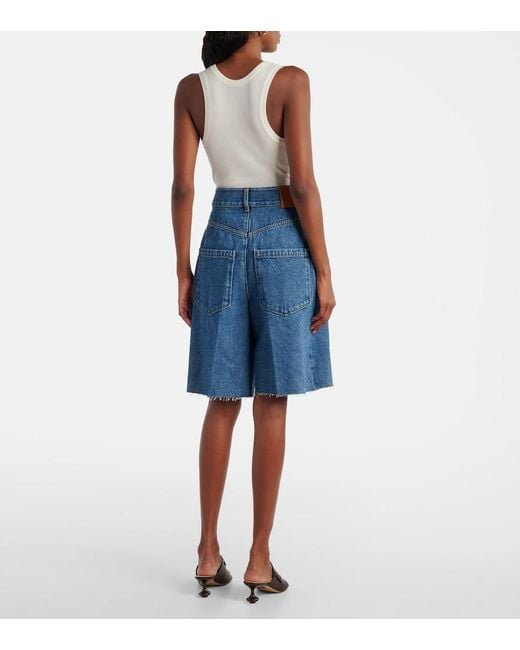 Loewe Blue Denim Anagram Shorts