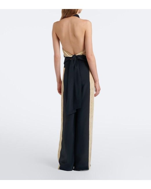 Sir Blue Sona Silk Wide-Leg Pants