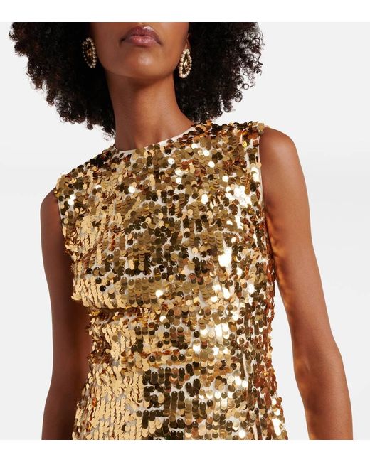 Dolce & Gabbana Metallic Sequined Midi Dress