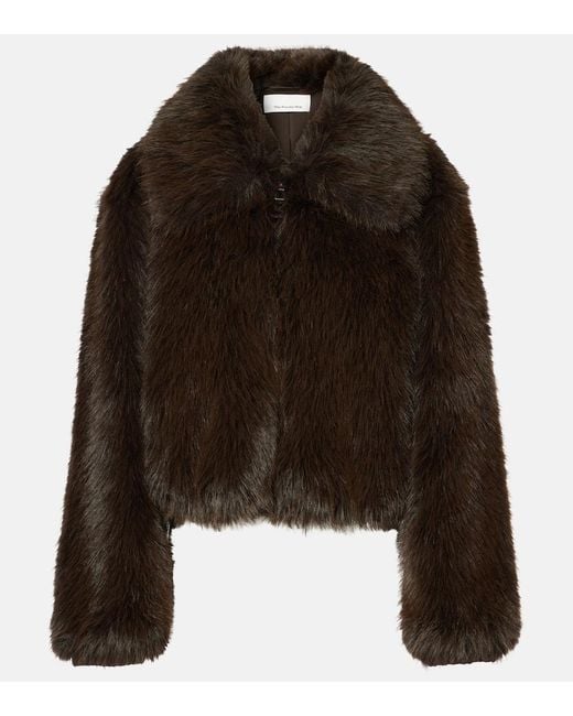 Frankie Shop Black Jacke Hope Aus Faux Fur