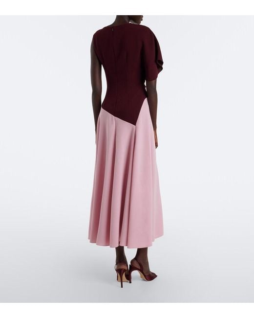 Roksanda Purple Oryn Draped Asymmetric Crepe Midi Dress