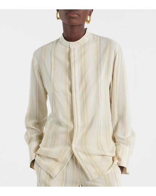 Victoria Beckham White Striped Shirt