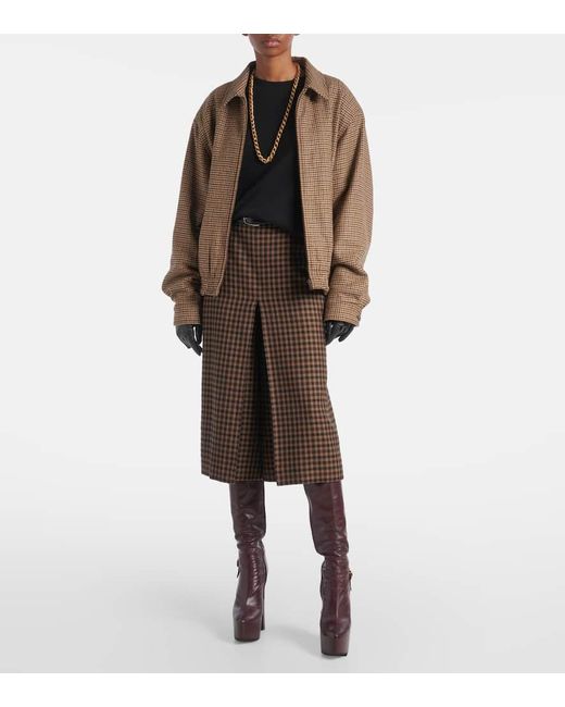 Saint Laurent Brown Mid-Rise Culottes Aus Wolle