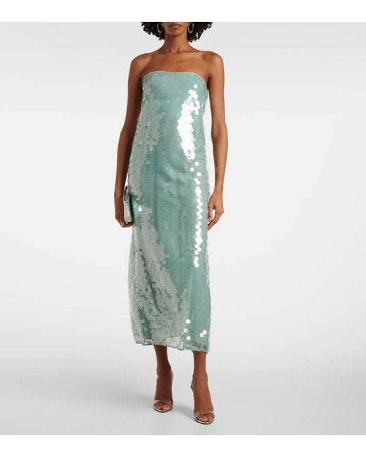 Staud Green Maxikleid Casey Mit Pailletten