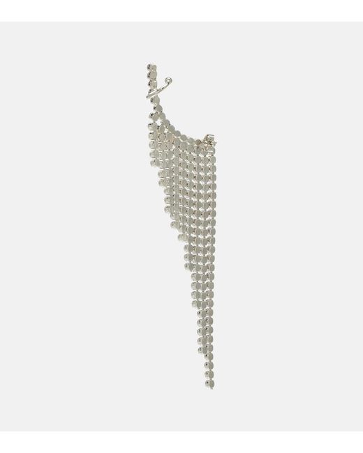 Rabanne White Embellished Drop Earrings