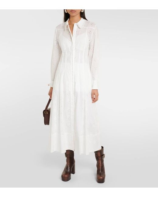 Vestido camisero Ease de algodon bordado Dorothee Schumacher de color White