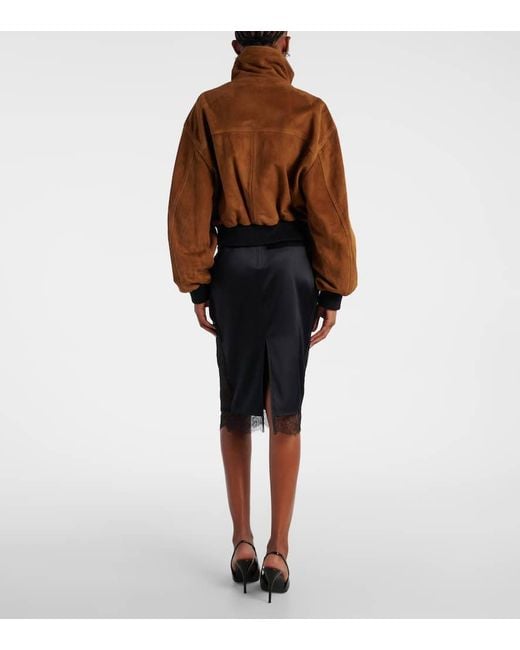Veste Bomber Briar En Daim Nour Hammour en coloris Brown
