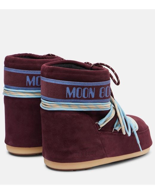 Moon Boot Red Icon Low Suede Snow Boots