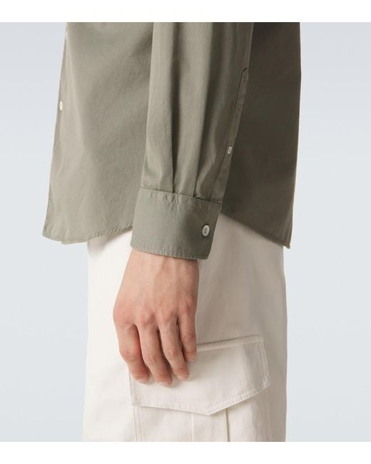 Brunello Cucinelli Green Cotton Shirt for men