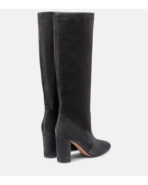 Gianvito Rossi Black Glen 85 Suede Knee-High Boots