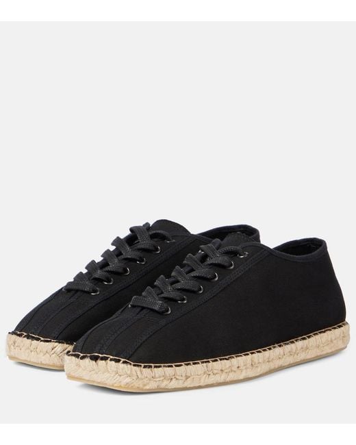 Lemaire Black Linoleum Lace-Up Espadrilles