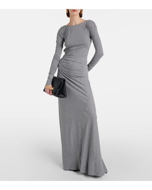 Victoria Beckham Gray Maxikleid aus Baumwoll-Jersey