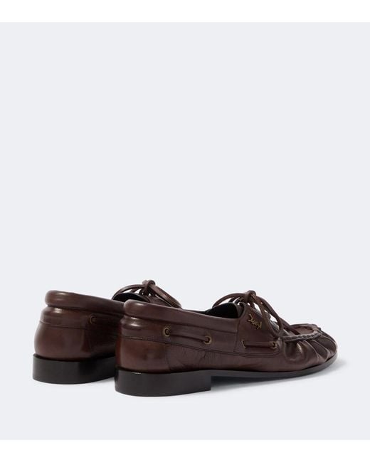 Saint Laurent Brown Le Loafer Bateau Leather Boat Shoes for men
