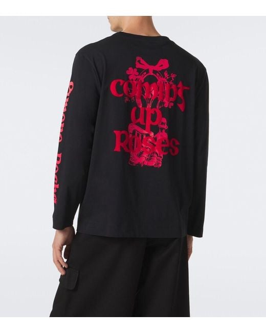 Simone Rocha Blue Printed Cotton Jersey T-Shirt for men