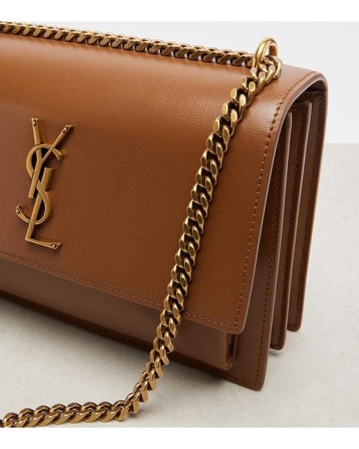 Saint Laurent Brown Sunset Medium Leather Shoulder Bag