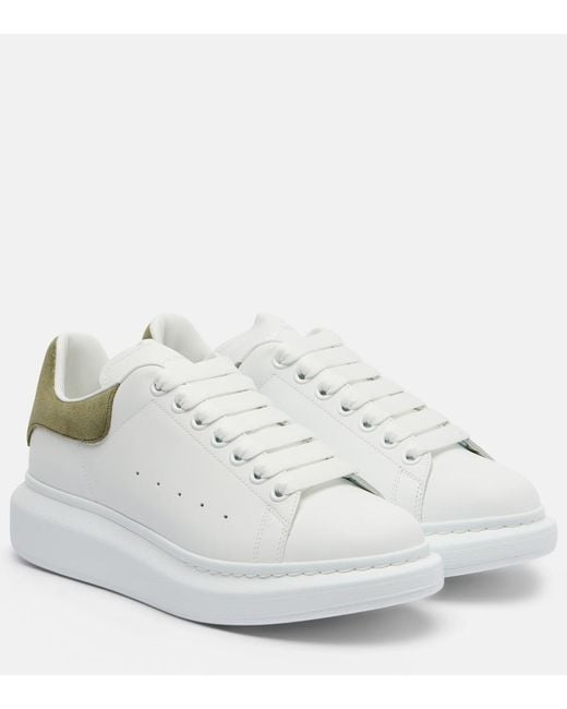McQueen White Oversized Leather Sneakers