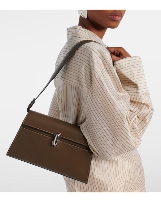 SAVETTE Metallic Symmetry Leather Shoulder Bag