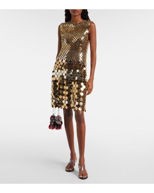 Rabanne Metallic Sparkle Disc Minidress
