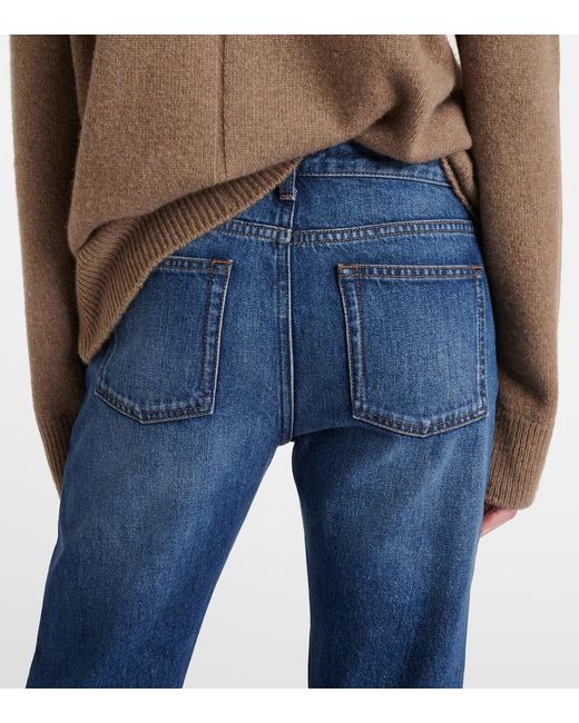 The Row Blue Mid-Rise Straight Jeans Riaco