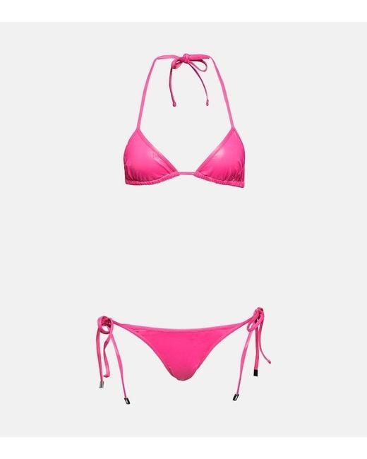 The Attico Pink Triangle Bikini