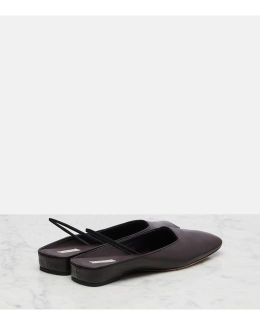 Calvin Klein Black Kate Leather Slingback Flats