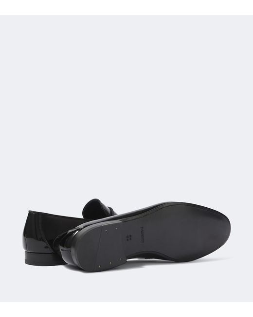 Magnanni Shoes Black Patent Leather Loafers for men