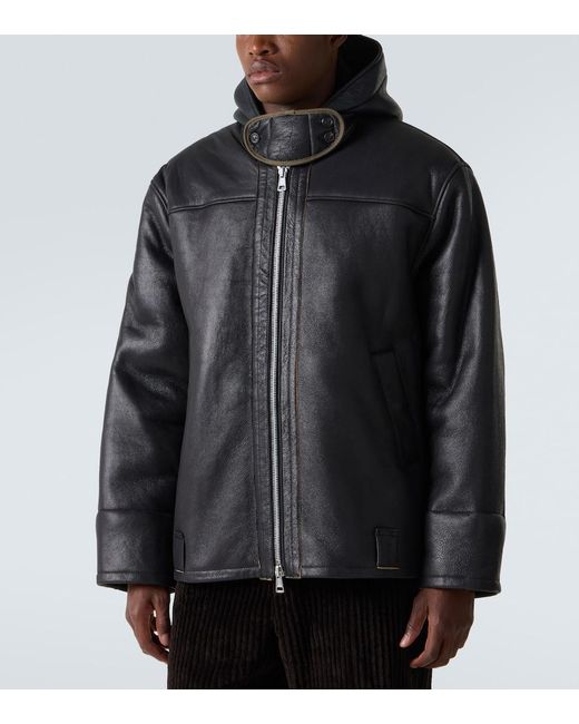Our Legacy Black Blizzard Leather Jacket for men