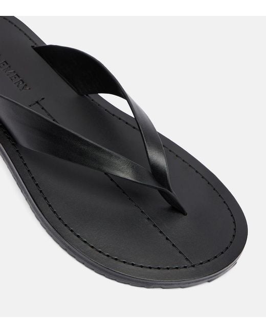 A.Emery Brown Flora Leather Thong Sandals