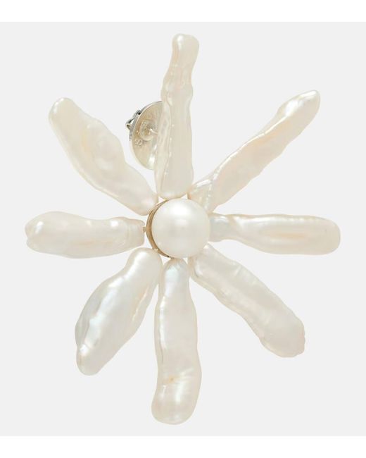 Simone Rocha White Earrings With Freshwater Pearls