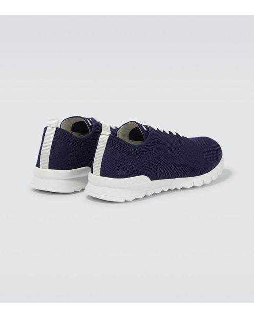 Kiton Blue Fits Cotton Sneakers for men