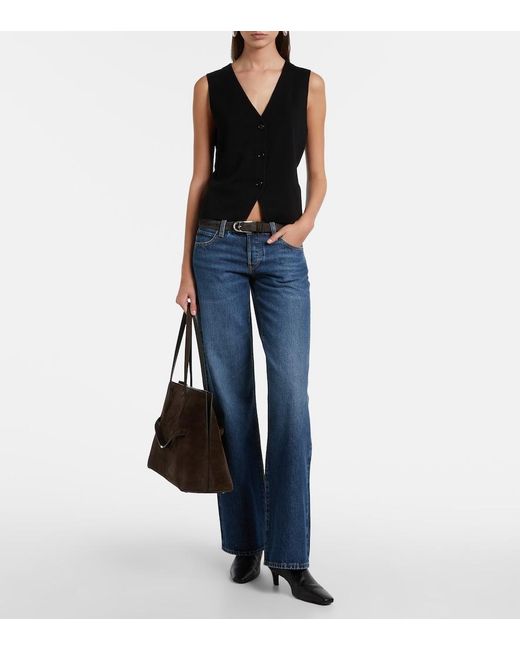 FRAME Blue X Amelia The Low-Rise Straight Jeans