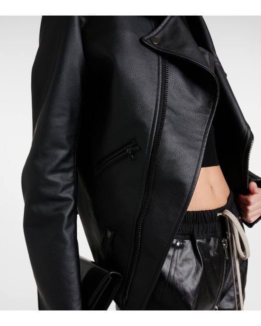 Junya Watanabe Black Faux Leather Biker Jacket
