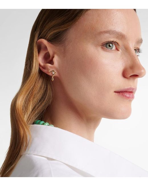 Ileana Makri Metallic Serpent Nest 18Kt Earrings With Diamonds And Emeralds