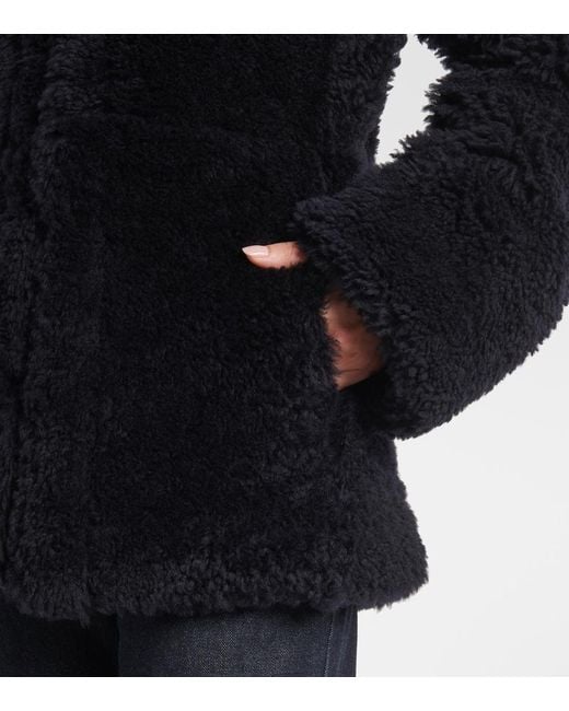 Totême Black Shearling Leather Jacket