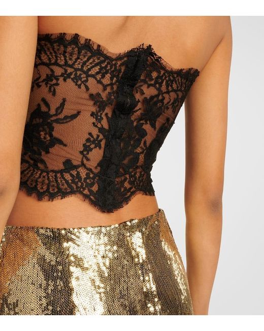 Dolce & Gabbana Metallic Cropped-Top Mit Pailletten