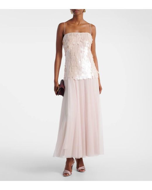 Jonathan Simkhai Natural Maxine Sequined Maxi Dress