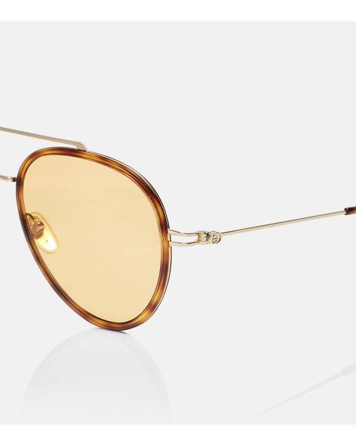 Gucci Brown Gg Tiny Aviator Sunglasses