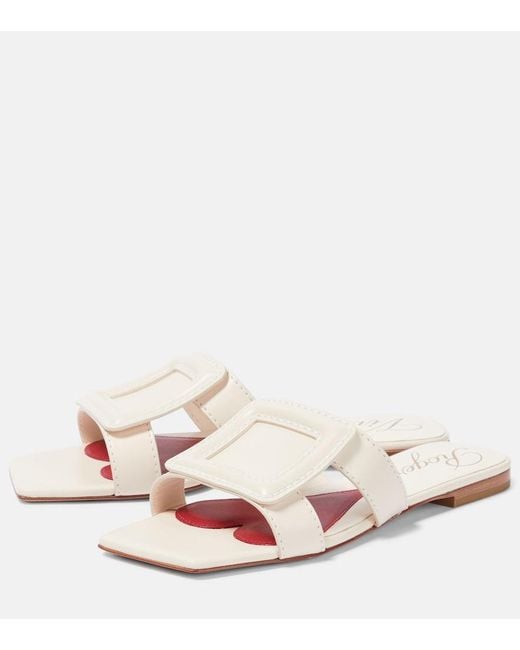 Roger Vivier Pink Buckle Leather Sandals