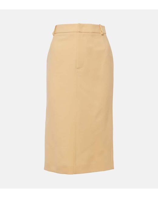 Tod's Natural Virgin Wool Pencil Skirt
