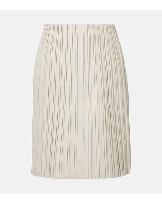 Falda Midi De Piel Plisada Rohe de color White