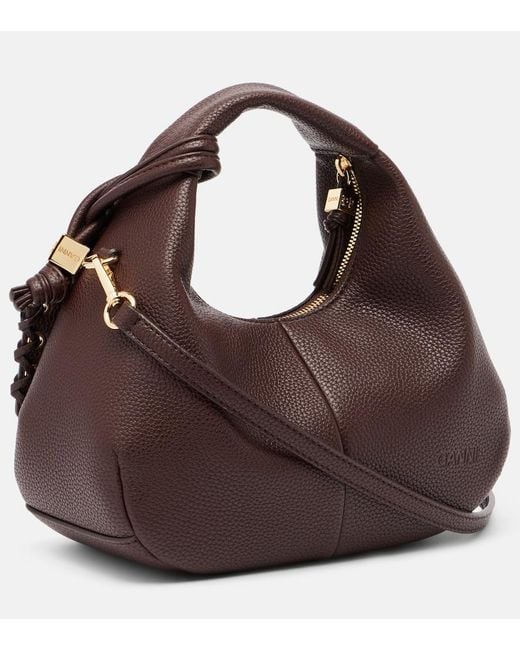 Ganni Brown Mini Tote Bag