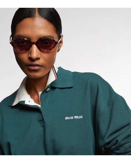 Miu Miu Pink Miu Regard Round Sunglasses