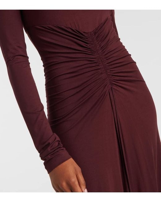 Max Mara Purple Doppia Gathered Maxi Dress