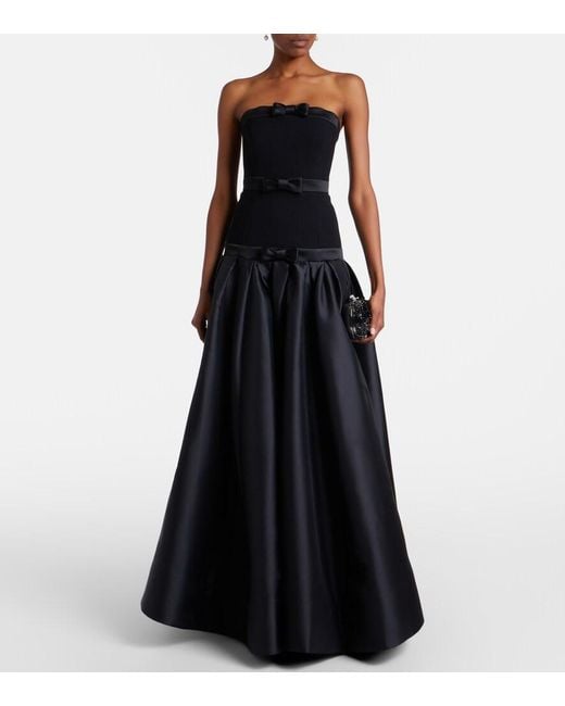 Rebecca Vallance Black Zendaya Crepe Satin-Paneled Corset Gown