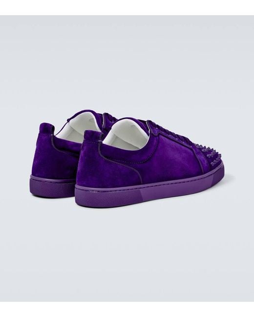Sneakers Louis Junior Spikes di Christian Louboutin in Purple da Uomo